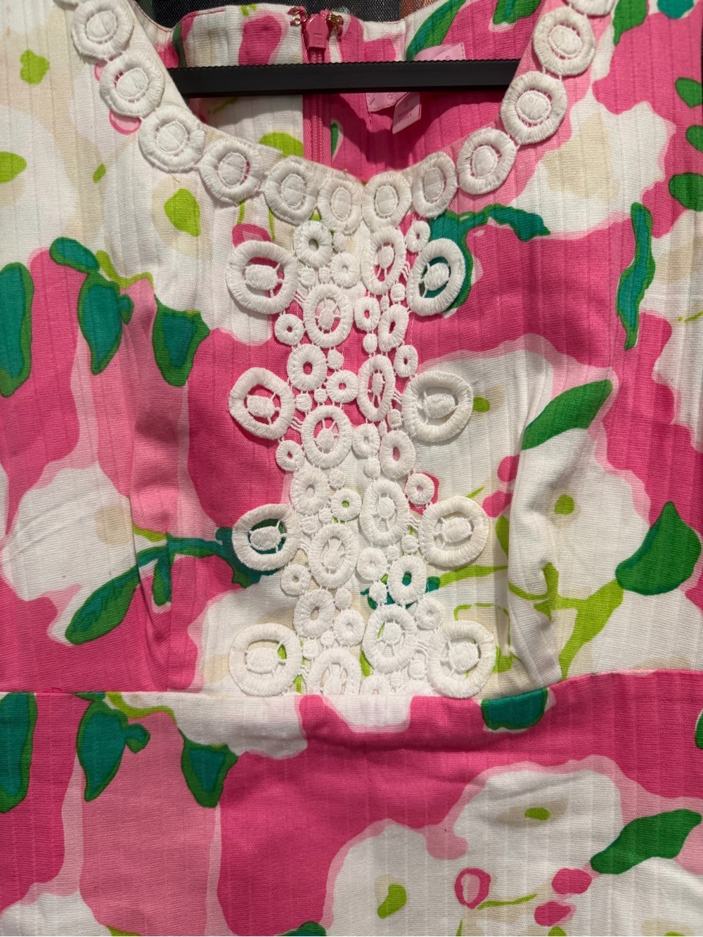 Lilly Pulitzer Pink and Green Floral Eyelet Dress - Picture 3 of 5